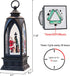 Eldnacele 12” Christmas Snow Globe Lantern with Snowman, Music & Timer, USB/Battery Operated Lighted Glittering Lantern