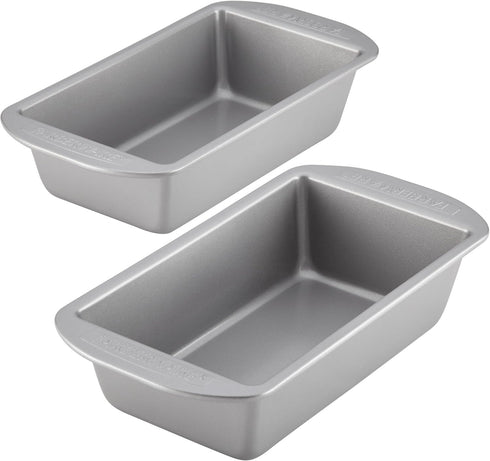 Farberware Nonstick Baking Loaf Pan Set, Two 9-Inch x 5-Inch, Gray