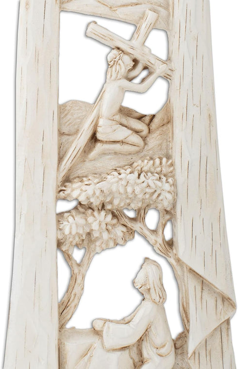Dicksons The Risen Christ Calvary Story Wall Cross, 11 Inch Woodgrain Resin Stone