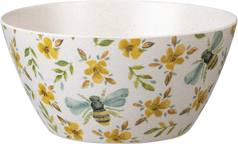 Primitives by Kathy Melamine Salad Serving Bowl, 5.75" Diameter, Bees Design
