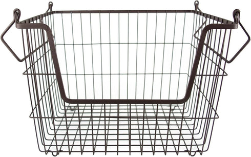 DII Metal Wire Mesh Stackable Utility Storage Bin, Medium Rectangle, 13x11x9, Cool Gray