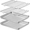 Wildone Baking Sheet with Rack Set, 10 x 8 x 1 Inch - Stainless Steel Cookie Pan with 2 Racks, Heavy Duty