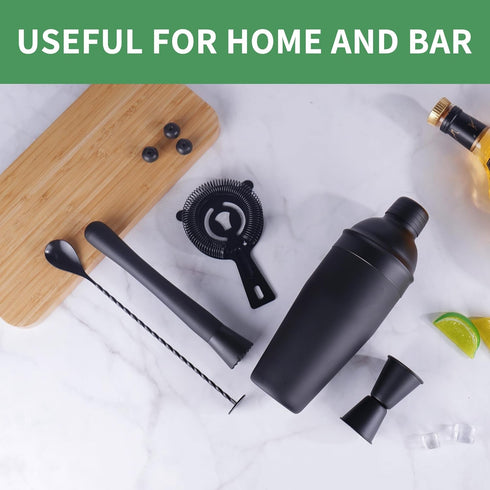 JWJIUEJIU Set Kit,5 Set Set 5-Piece) Cocktail Shaker Bartender Piece Bar Stainless Steel Bar Tools for Professional