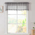 Grey Valances 14 Inches Long for Living Room, 2 Panel Light Filtering Sheer Toppers for Window