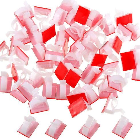 120 Pieces Outdoor Cable Clips, Adhesive Wire Holder Organizer for Christmas Fairy Lights, Medium, White