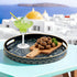 Round Serving Tray with Handles - Large Round Ottoman Tray Coffee Table Tray,Plastic Decorative Trays for Coffee