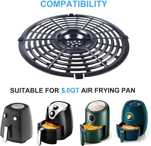 Air Fryer Replacement Parts Tray: Upgraded 5.0QT Round Grill Crisper Plate Non-Stick Coating Accessories for Gowise