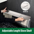 30" RECAPS Adjustable Length Stove Top Shelf - Stainless Steel Stove Shelf, Spice Rack Over Stove for Kitchen Stove