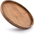 EDHAS (12" 12" 1") Round Wooden Decorative Candle Holder Tray for Coffee Table Centerpieces Modern Farmhouse Home