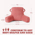 Unisakey Portable Comfy Reading Pillows for Bed Sitting Up(Dark Pink Oeko-Tex), Velvet Back Pillow with Arms & Pockets