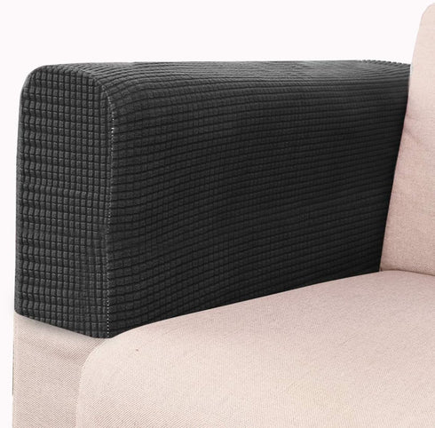 BESPORTBLE Chair Arm Protectors Sofa Armrest Cover Stretch Armchair Slipcover Protector Elastic Home Office Recliner Couch Loveseat Protective Cloth 2pcs (Black) by BESPORTBLE