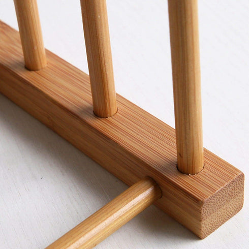 Kunovo Bamboo Dish Rack, Pot Lid/Plate/Cutting Board Organizer for Kitchen Cabinets (4G)