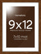 Homeforia 9x12 Picture Frame Brown, High End Dark Oak 9 x 12