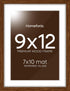 Homeforia 9x12 Picture Frame Brown, High End Dark Oak 9 x 12
