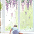 wondever Summer Purple Flower Window Clings, Double-Side Static Wisteria Floral Leaf Glass Sticker Decals for Home