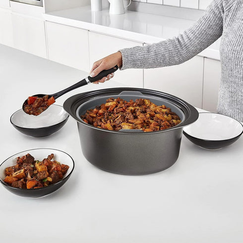 Slow Cooker Liners, 1 PCS Grey Foldable Reusable Silicone Cooking Liners for Crock-Pot & Hamilton Beach 6-7 QT,