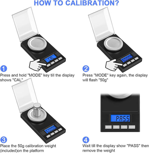 Fuzion Milligram Scale 50g/0.001g, Portable Jewelry Scale with .001 Gram Accuracy, Calibration Weight Included