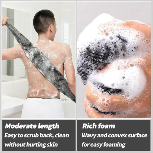 Generic 47", 2-in-1 2 Blissal Exfoliating Shower Towel Premium Scrub Wash Cloth for Body Face, Blissal Shower Towel
