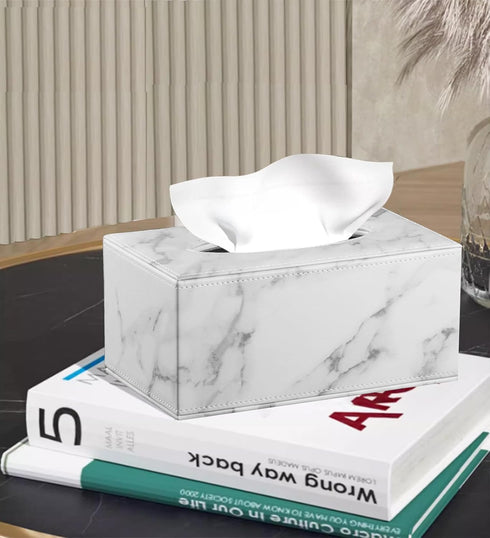 Tissue Box Cove Rectangular,Cut Leather Tissues Cube Box Holder,Modern Facial Paper Towels Organizer,Box Tissue Dispenser Decor Accessories for Bathroom,NightStand,Coffee table,desk,Home,Office. by YAPISHI
