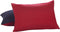 Lux Hotel Bedding Reversible Microfiber Pillow Shams, Navy/Red, Standard/Queen, 2 Pack