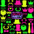 Skylety 42 Pcs Neon Photo Booth Props, Fully Assembled Colorful Fluorescent Paper for Birthday, Wedding, Halloween,