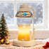 Electric Candle Warmer Lamp with Colorful Diamond Lampshade, Metal Wax Melting Lattern
