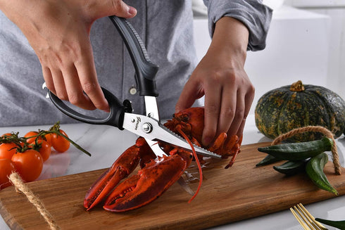 Poultry Shears - Heavy Duty Kitchen Scissors for Cutting Chicken, Poultry, Game, Bone, Meat - Chopping Food - Spring