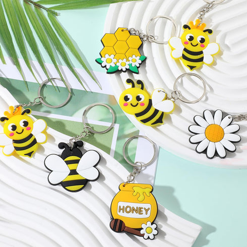 ZAUGONTW 48 Pcs Bee Keychain, Bee Party Favors and Decorations for Baby Shower or Birthday
