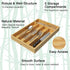 Utensil Organizer Bamboo for Kitchen Drawers, Cutlery Tray and Silverware Holder, Wood Drawer Dividers with 5 Slots