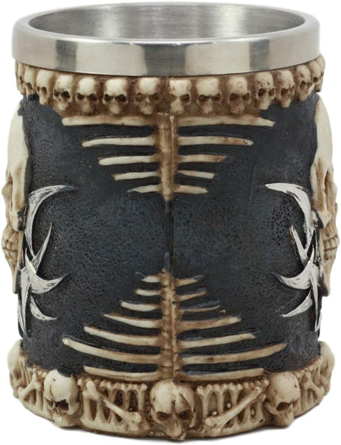 Ebros Evil Grinning Tribal Skull Mug, Beer Stein Tankard with Skulls Handle, 11 Ounces