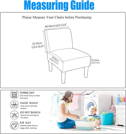 Armless Accent Slipper Chair Covers, Stretch Living Room Slipper Chair Slipcover Spandex Jacquard Fabric Removable