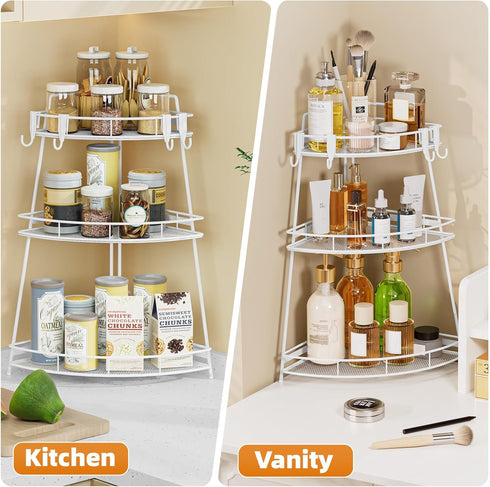 3 Counter Countertop VITVITI Tier Corner Bathroom Organizer, Metal Bathroom Organizer Shelf Storage, Bath Room Sink