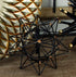 Deco 79 Metal Geometric Decorative Sculpture Home Decor Statue with Gold Accents, 7" x 7" x 7", Black