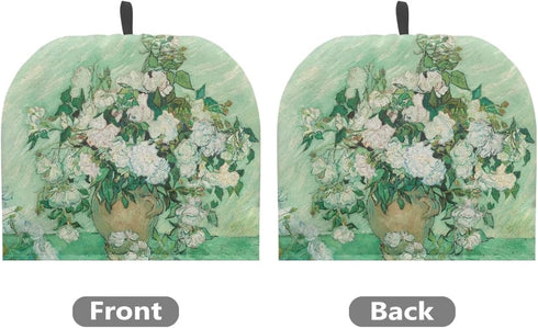 Van Gogh White Rose Tea Cozy Kettle Dust Cover Large Tea Cosy Portable Easy to Clean Tea Pot Dust Cover Insulated Tea Cosy for Hotel Restaurant Tea Party