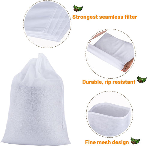 50 Pack Cold Brew Coffee Filters, 20" X 20" Commercial Filter Bags for Brewing Up to 5 LBS Coffee