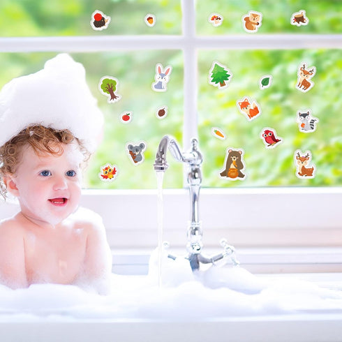 20 PCS Woodland Animals Thick Gel Clings - Window Decals Stickers for Kids, Toddlers, and Adults Home Nursery