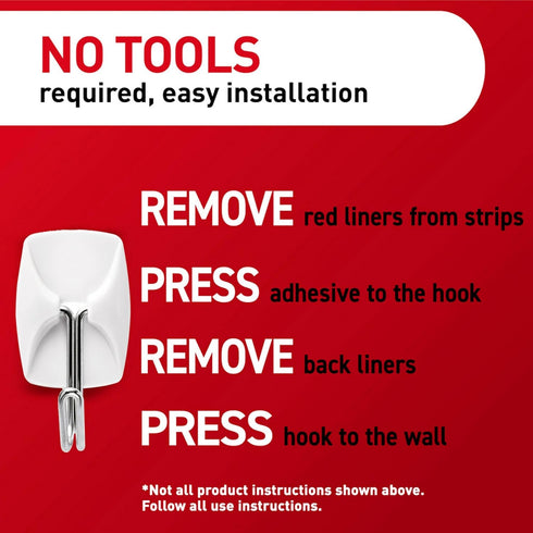 Command Small Wire Toggle Hooks, 4 Wall Hooks & 5 Command Strips, Damage-Free Hanging, Holds up to 0.5 lb
