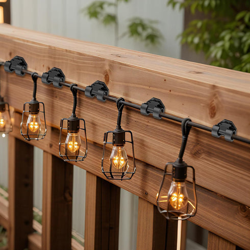 20 Pack Lewufe Hooks for Outdoor String Lights Clips, Christmas Light Clips Weatherproof, Lights Hanger Hooks
