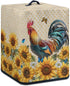 Dust Cover with Pocket for Air Fryer Oven, Protective Cover Dust-Proof Stain Resistant Electric Appliance Cover Easy to Clean, Rooster Sunflower Polka Dot