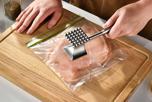Hammer Solid Stainless Steel Meat Mallet Tenderizer Tool - Chicken Pounder Flattener, for Kitchen, Food, Cooking