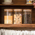 Glass Food Storage Jars 37 oz Set of 6 - Clear Glass Containers with Bamboo Lid Airtight for Tea, Coffee, Sugar