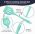 Culinary Couture Aqua Sky Silicone Cooking Utensils Set - Heat Resistant Kitchen Tools with Bonus Recipe Ebook