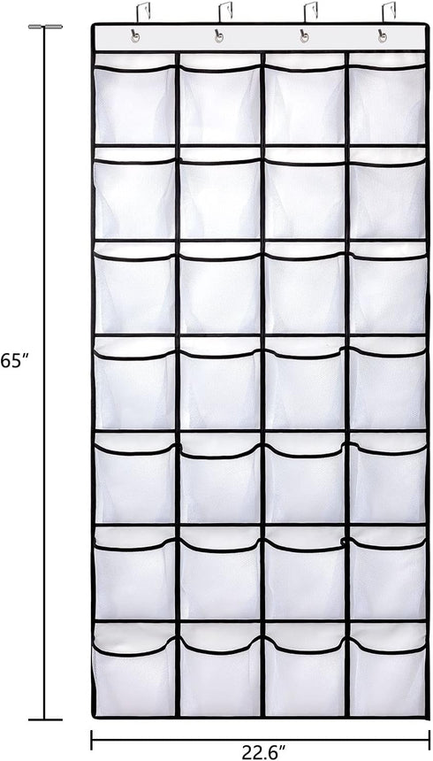 28 4 REGELETO Large Pocket Over the Door Shoe Organzier, Hanging Shoe Rack for Door Large Capacity Shoe Organizer