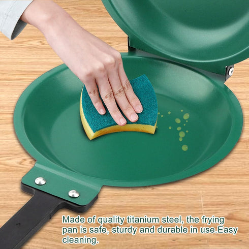 Steel Reversible Non-Stick Pancake Maker Pan, Easy Flip Fry Pan for Fluffy Pancakes, Omelette, Frittata