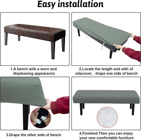 Stretch Bench Covers, Bench Seat Covers, Bench Cushions Covers, Printed Bench Seat Protector, Washable Bench Slipcover