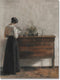 uoyien Vintage Danish Canvas Wall Art, Woman Reading Portrait Oil Painting, 12x16in Unframed Dark Academia Aesthetic