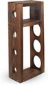 Rustic State Sonoma Countertop Wood Vertical Wine Rack, Freestanding Tabletop Holder for 3 Bottles, Burnt Brown