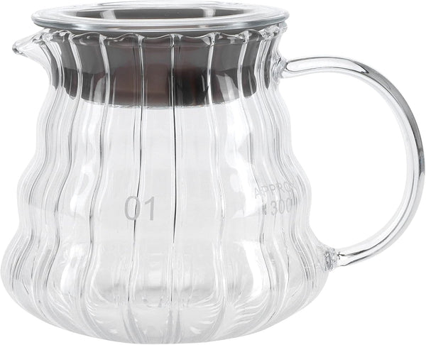 Fdit High Borosilicate Glass Coffee Pot, Exquisite Kettle with Rubber Cover, Coffee Maker for Home, Hotel, Office (1#)