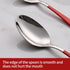 Red Dine Spoons Set, 12 Piece 7.3-Inch Red Handle Silverware Spoon, 18/0 Stainless Steel Flatware
