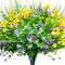 CEWOR 9pcs Artificial Flowers, UV Resistant Fake Plastic Flowers for Home Kitchen Bedroom Cemetery Decor
